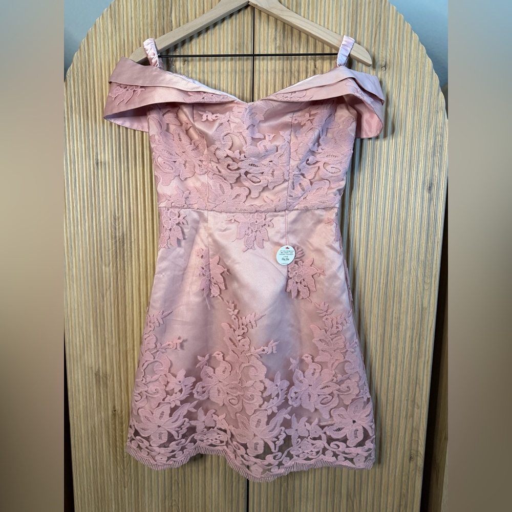 Chi Chi London Pink Lace Mini Dress